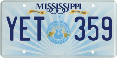 MS license plate YET359