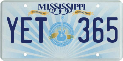 MS license plate YET365