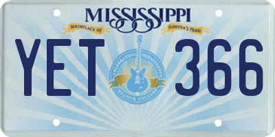 MS license plate YET366