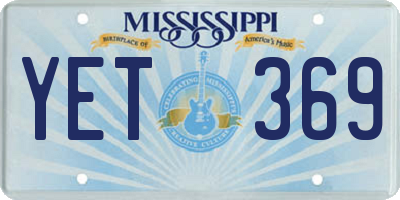 MS license plate YET369