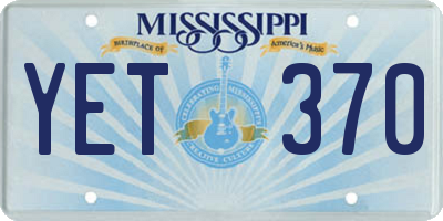MS license plate YET370