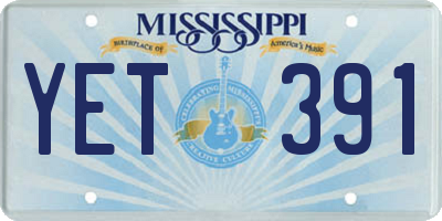 MS license plate YET391