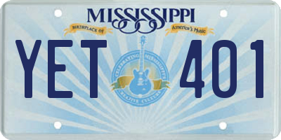MS license plate YET401