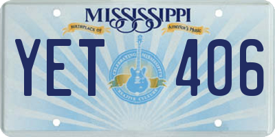 MS license plate YET406