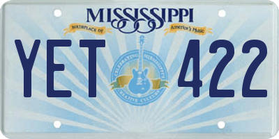 MS license plate YET422