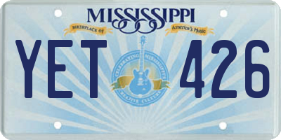 MS license plate YET426