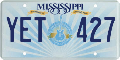 MS license plate YET427