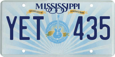 MS license plate YET435