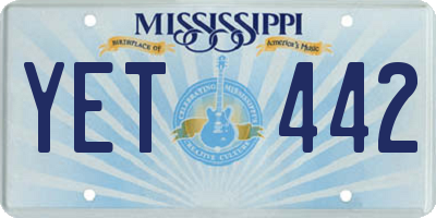 MS license plate YET442