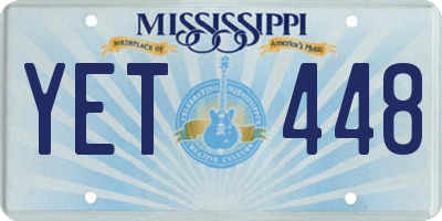 MS license plate YET448