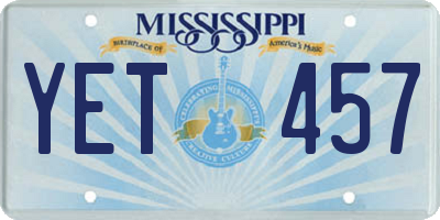 MS license plate YET457