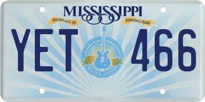 MS license plate YET466