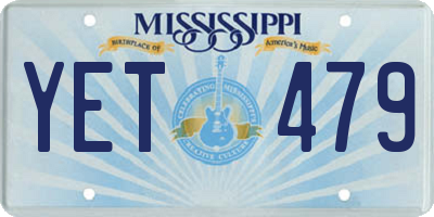 MS license plate YET479