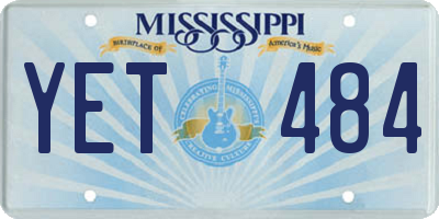 MS license plate YET484