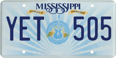 MS license plate YET505