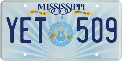 MS license plate YET509