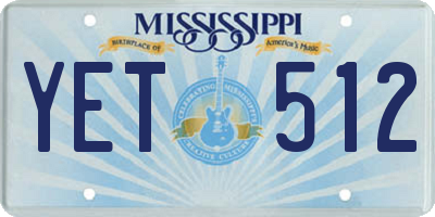 MS license plate YET512