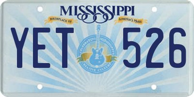 MS license plate YET526