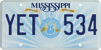 MS license plate YET534