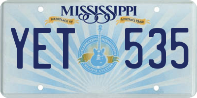 MS license plate YET535