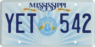 MS license plate YET542