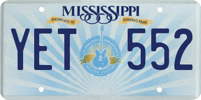 MS license plate YET552