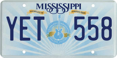 MS license plate YET558