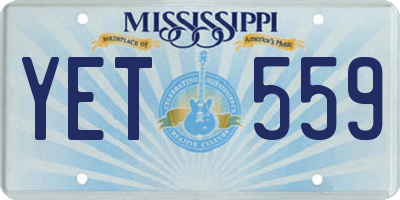 MS license plate YET559