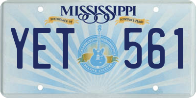 MS license plate YET561