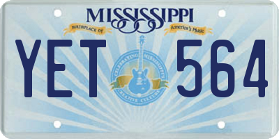 MS license plate YET564