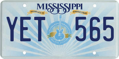 MS license plate YET565