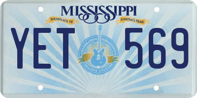 MS license plate YET569