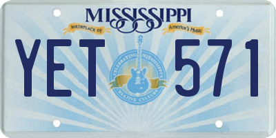 MS license plate YET571