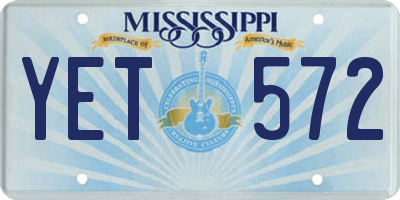 MS license plate YET572