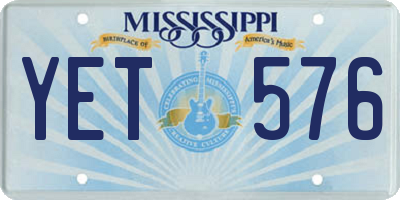 MS license plate YET576
