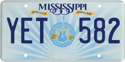 MS license plate YET582