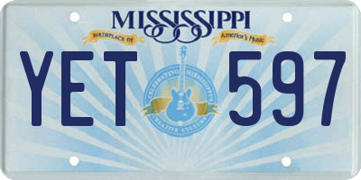 MS license plate YET597