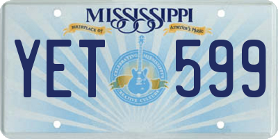 MS license plate YET599
