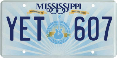 MS license plate YET607