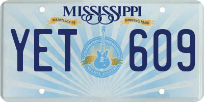 MS license plate YET609