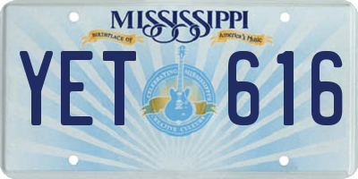 MS license plate YET616