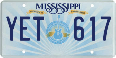 MS license plate YET617