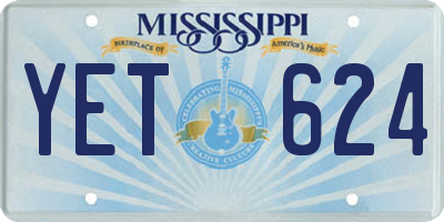 MS license plate YET624