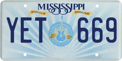 MS license plate YET669