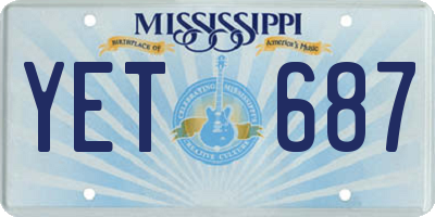 MS license plate YET687