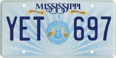 MS license plate YET697