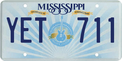 MS license plate YET711