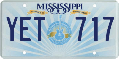MS license plate YET717