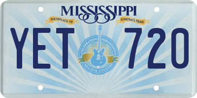 MS license plate YET720