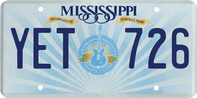 MS license plate YET726